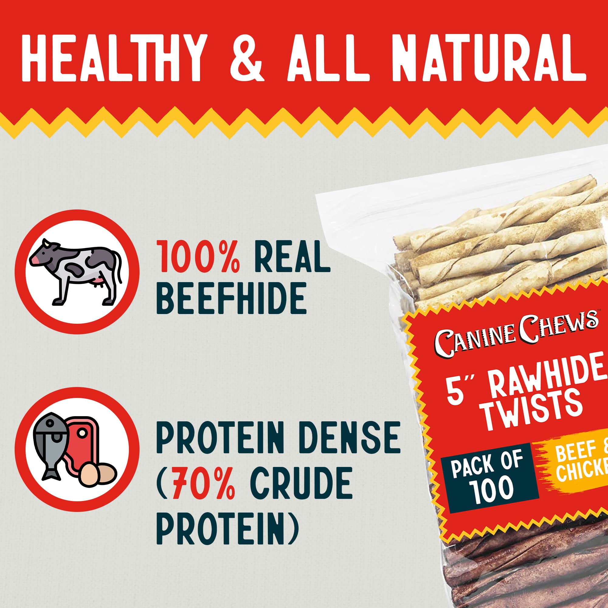 Canine Chews sans Chine, qualité sûre pour chiots et chiens moyens