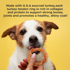 Texture tendre et attrayante des anneaux Canine Naturals pour chien.