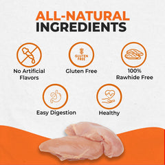 Canine Naturals baton-poulet ingrédients-sans-additifs visibles.