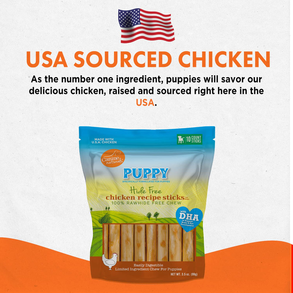 Canine Naturals taille bâtonnet 5 pouces : bâtonnets adaptés à la bouche des chiots.