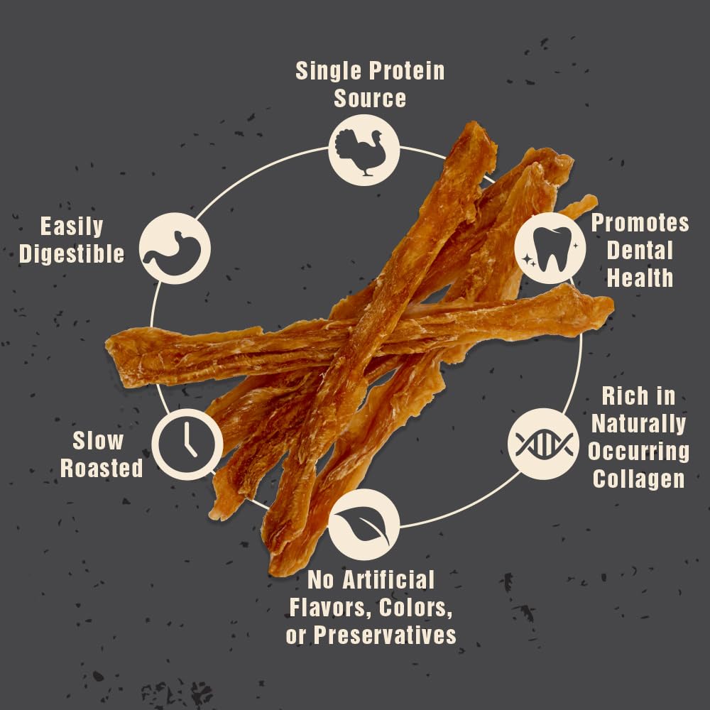 Canine Naturals tendons dinde naturels, tranches, récompense saine.