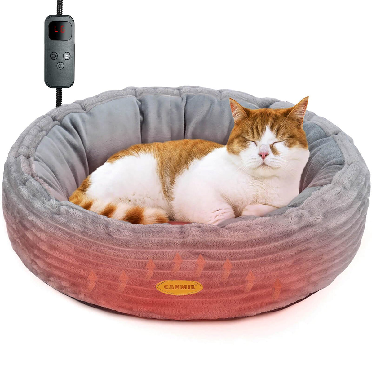 CANMIL lit chauffant 20 pouces pour chat, confort intérieur optimal.