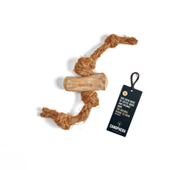 Canophera Dog Chew – mordillage durable, bois café et corde coco pour soutien dentaire potentiel.
