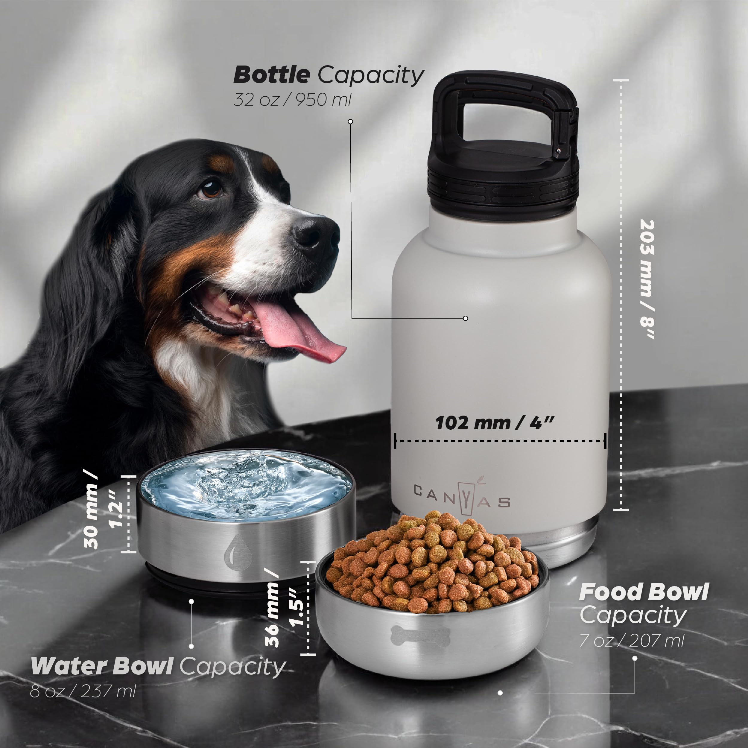 Poignée ergonomique et acier inoxydable durable pour les balades avec chien.
