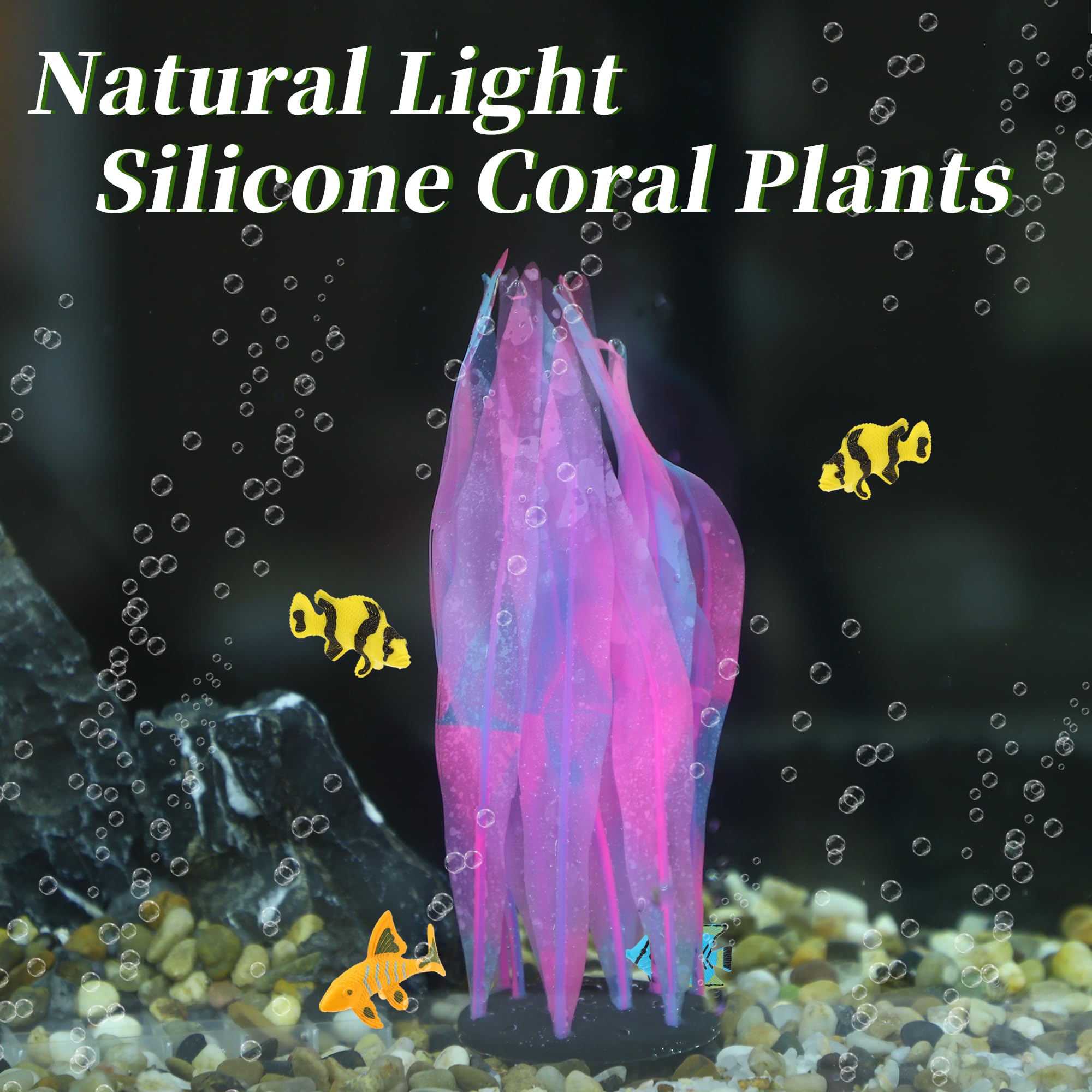 CAPASTEC ornement d'aquarium: plante fluorescente rose qui crée des reflets magiques.