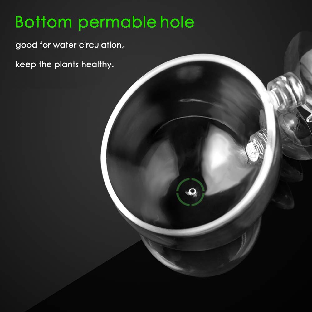Capetsma dimensions 2,4×2,4 pouces pot-plante compact pour aquarium.