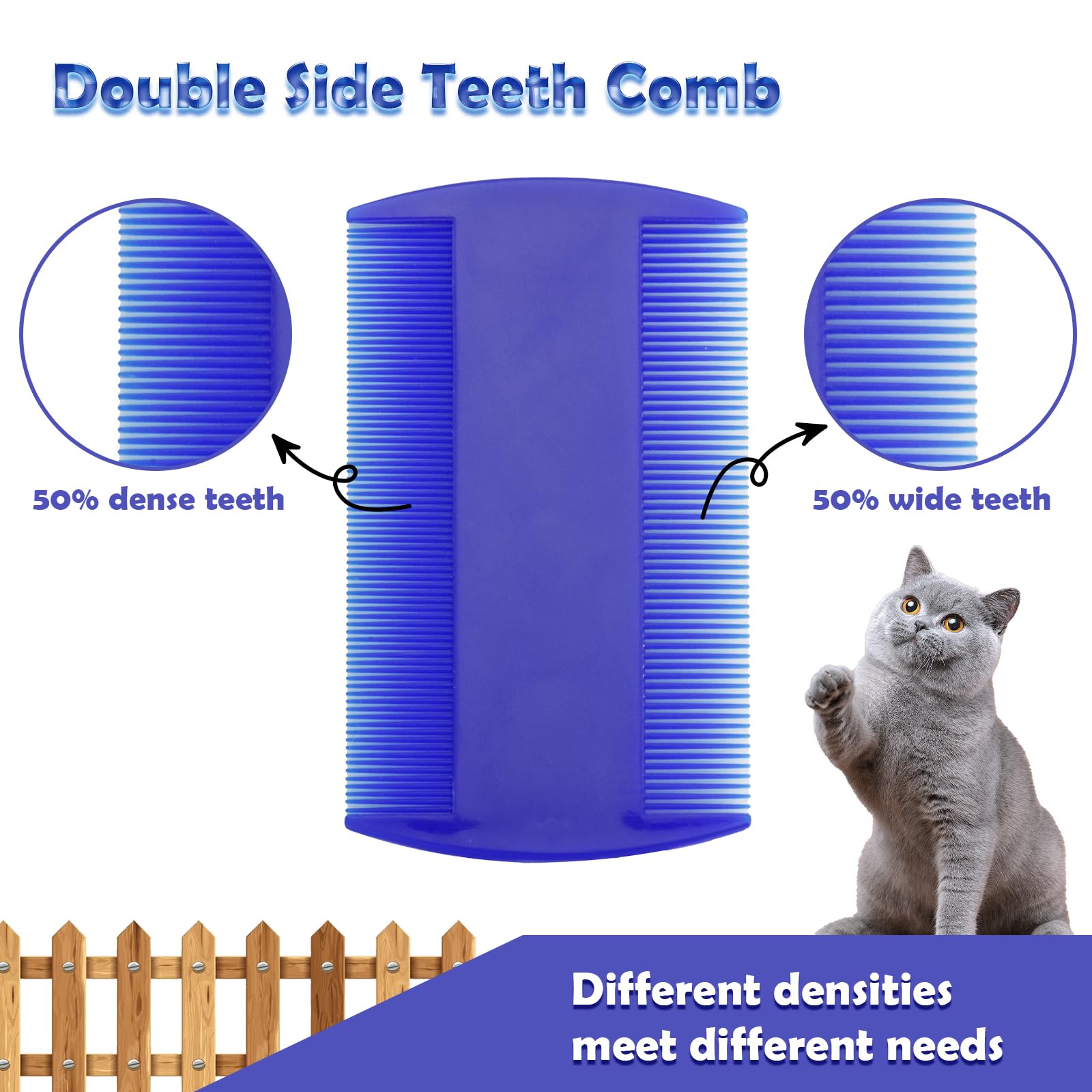 CAPHONT peigne à dents longues: démêlage efficace des poils longs.