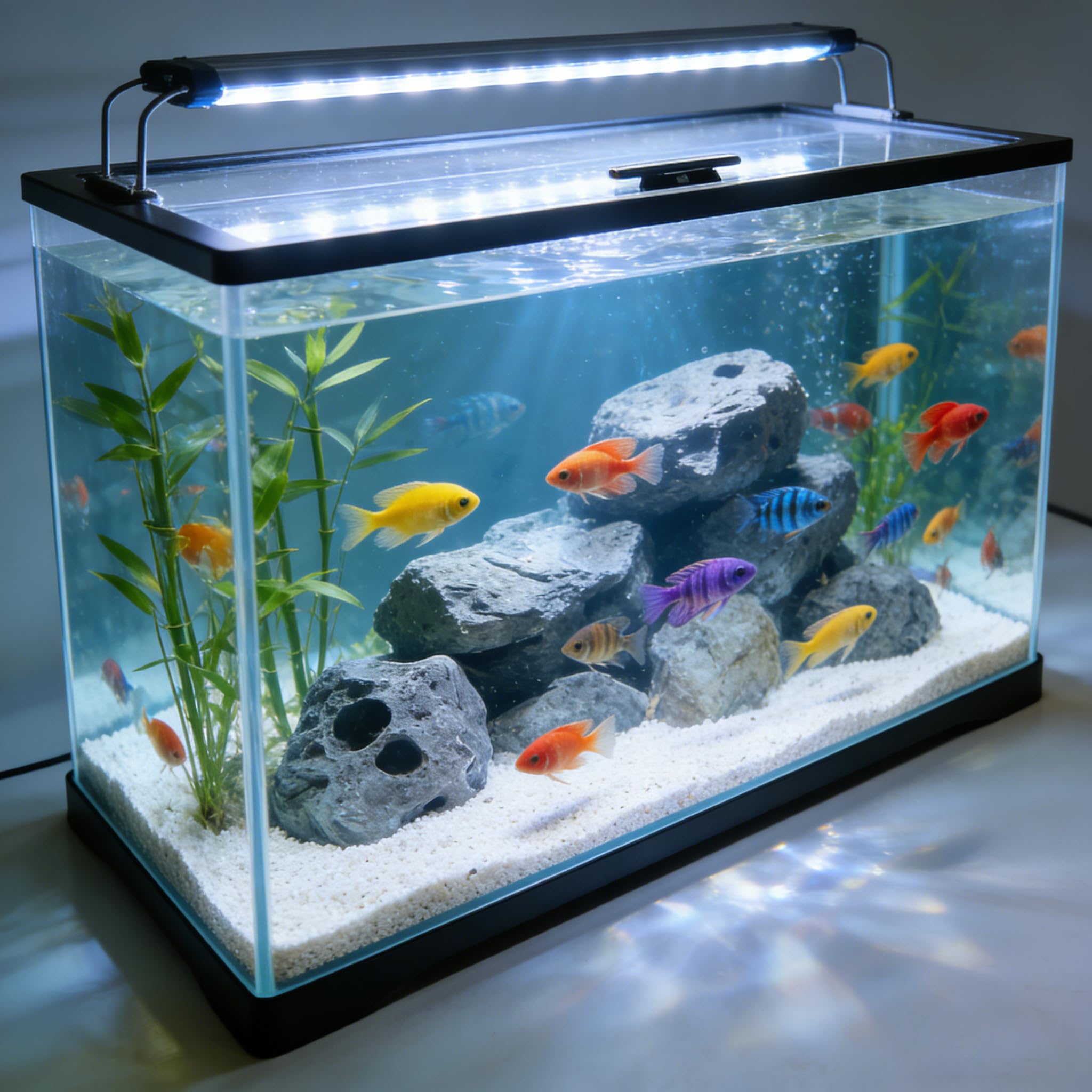 Capot-verre-aquarium securite-animaux-enfants: protège les habitants et les proches