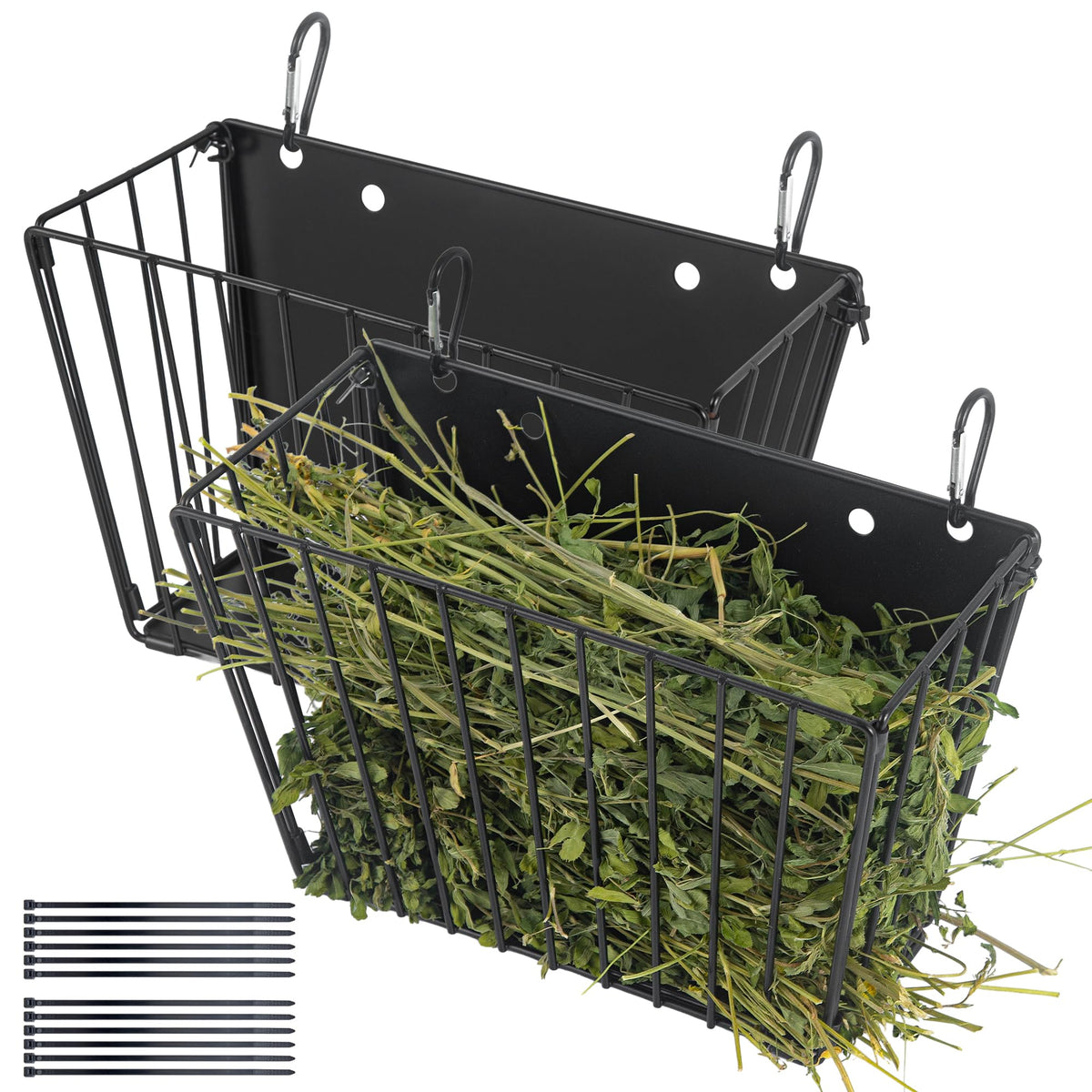 CAIQINLI mangeoire à foin pour lapin avec cadre robuste, prête pour un usage quotidien.