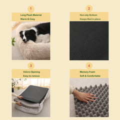 CareCooo dossier quatre bords en peluche offre chaleur et sécurité confortables.