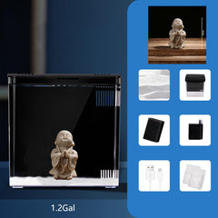 Bac Carefree Fish avec lumière bleue et blanche ajustable pour ambiance zen