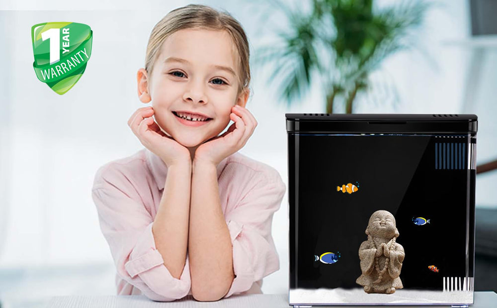 Ensemble aquarium compact pour poissons et crevettes sur bureau