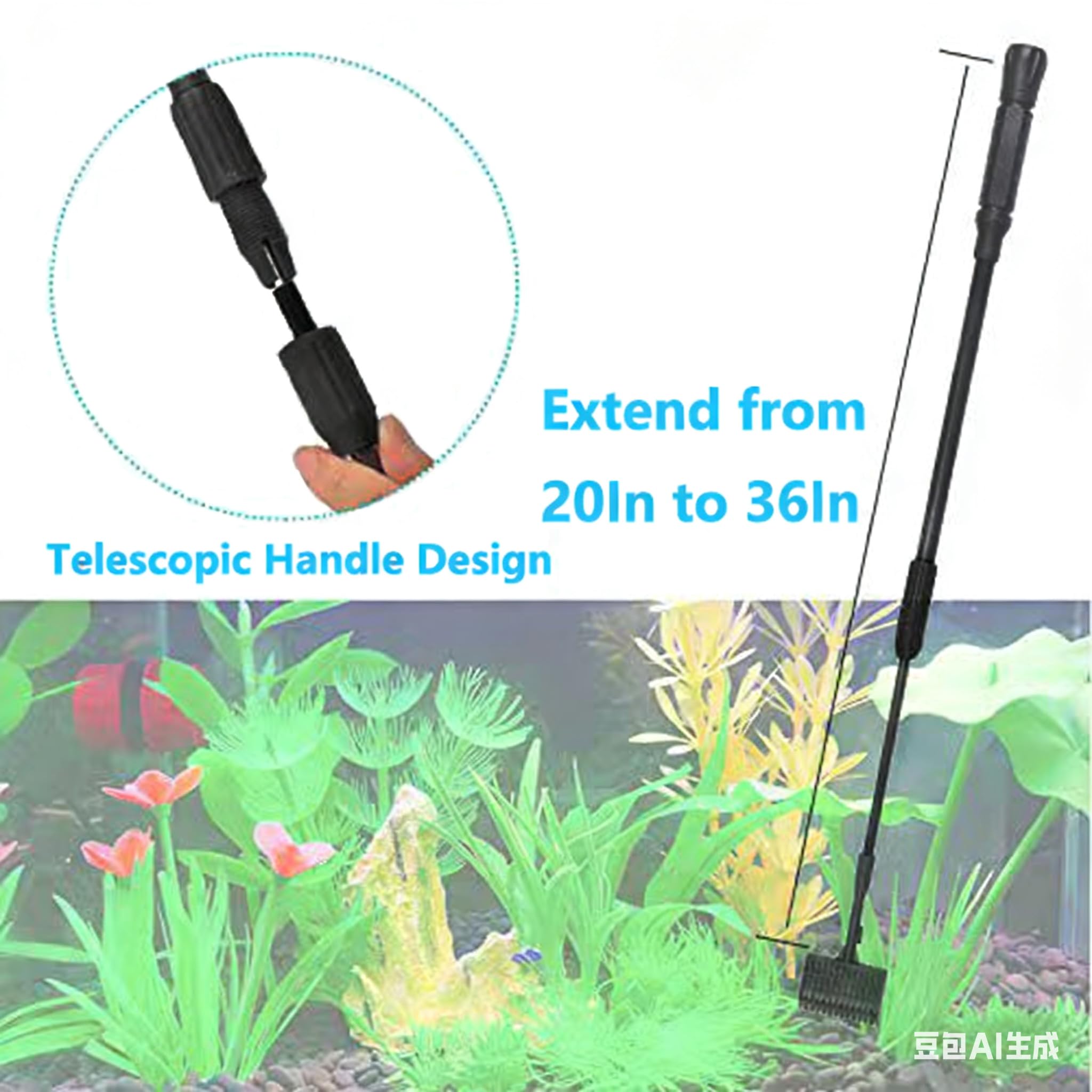 Carefree Fish manche-telescopique-20-36-pouces longueur ajustable