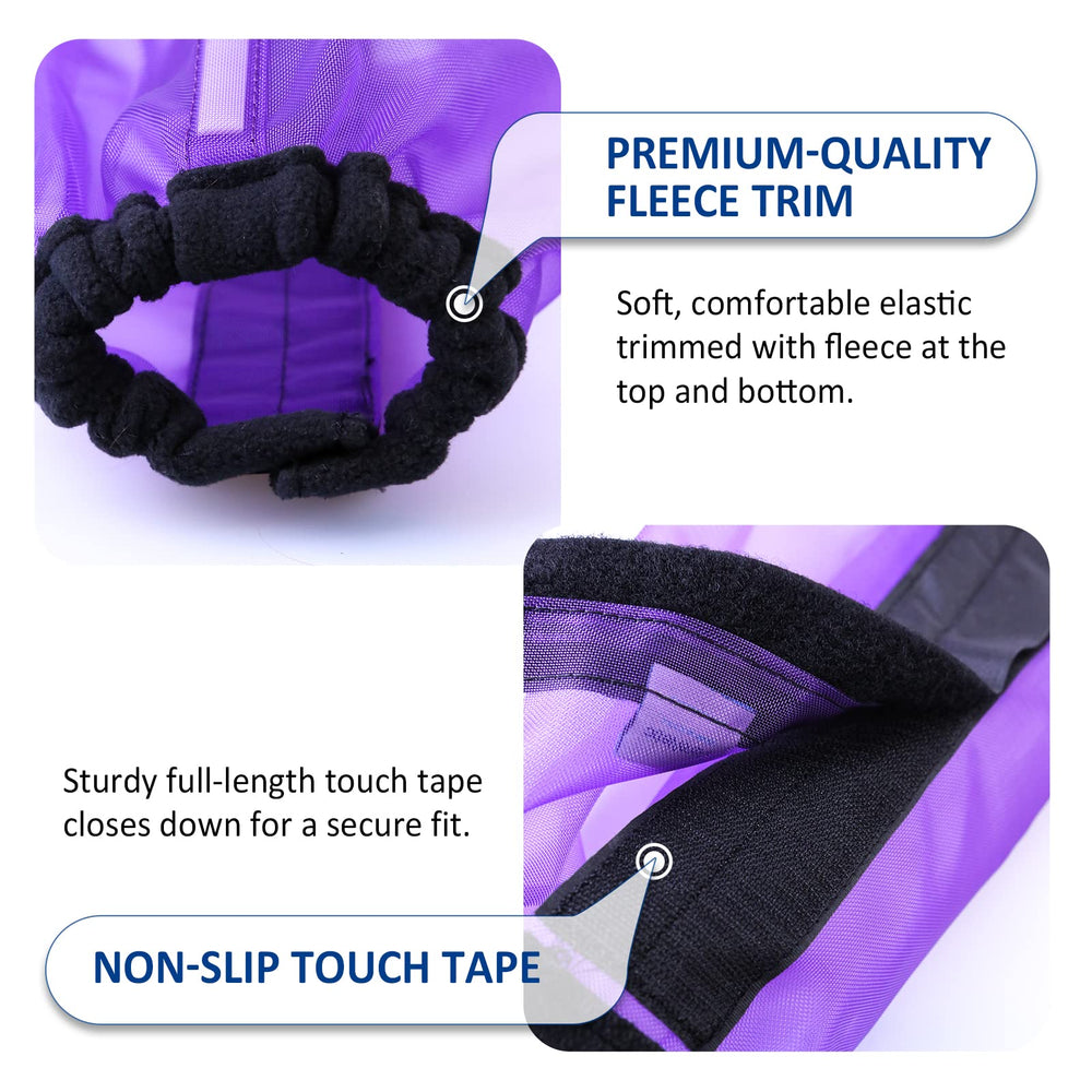CareMaster jambières elastic peluche haut-bas, maintien confortable sans glissement.