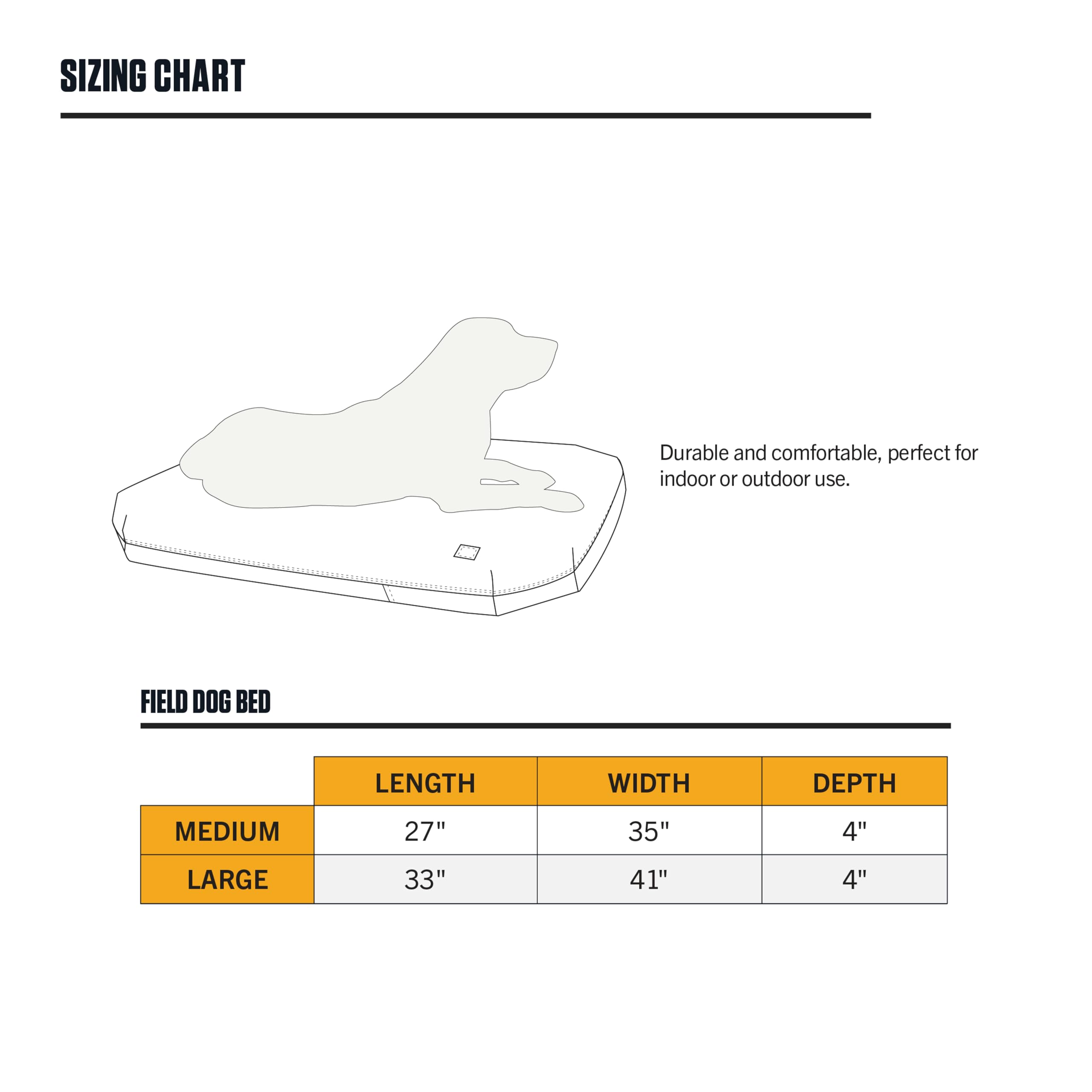Carhartt Field Dog Bed surface facile à nettoyer, entretien rapide