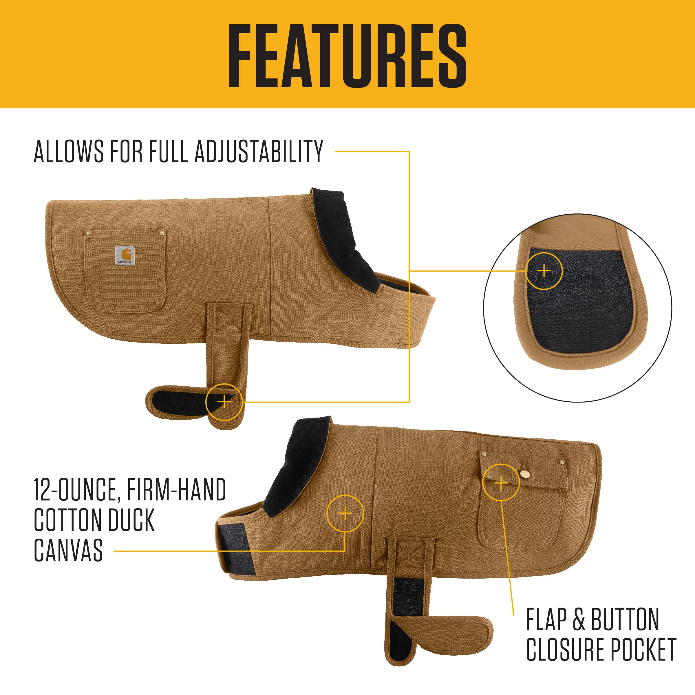 Carhartt manteau chien extérieur robuste et déperlant pendant une promenade.