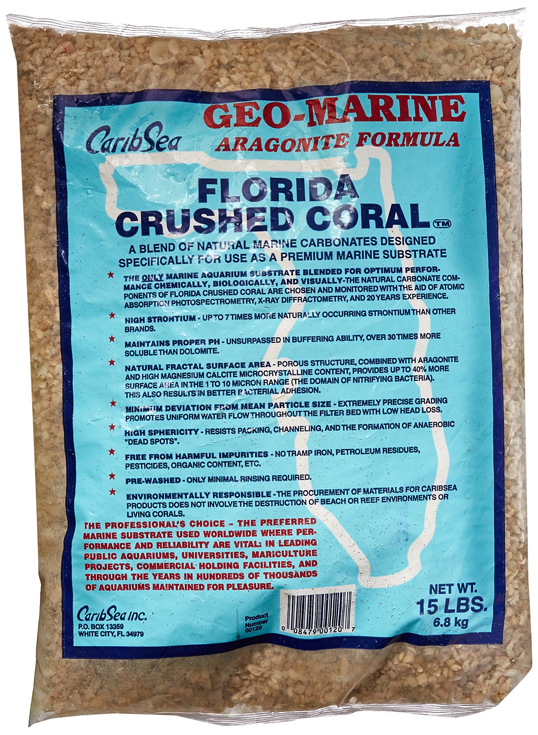 Carib Sea corail concassé pour aquarium, favorise un habitat récifal naturel et le pH.