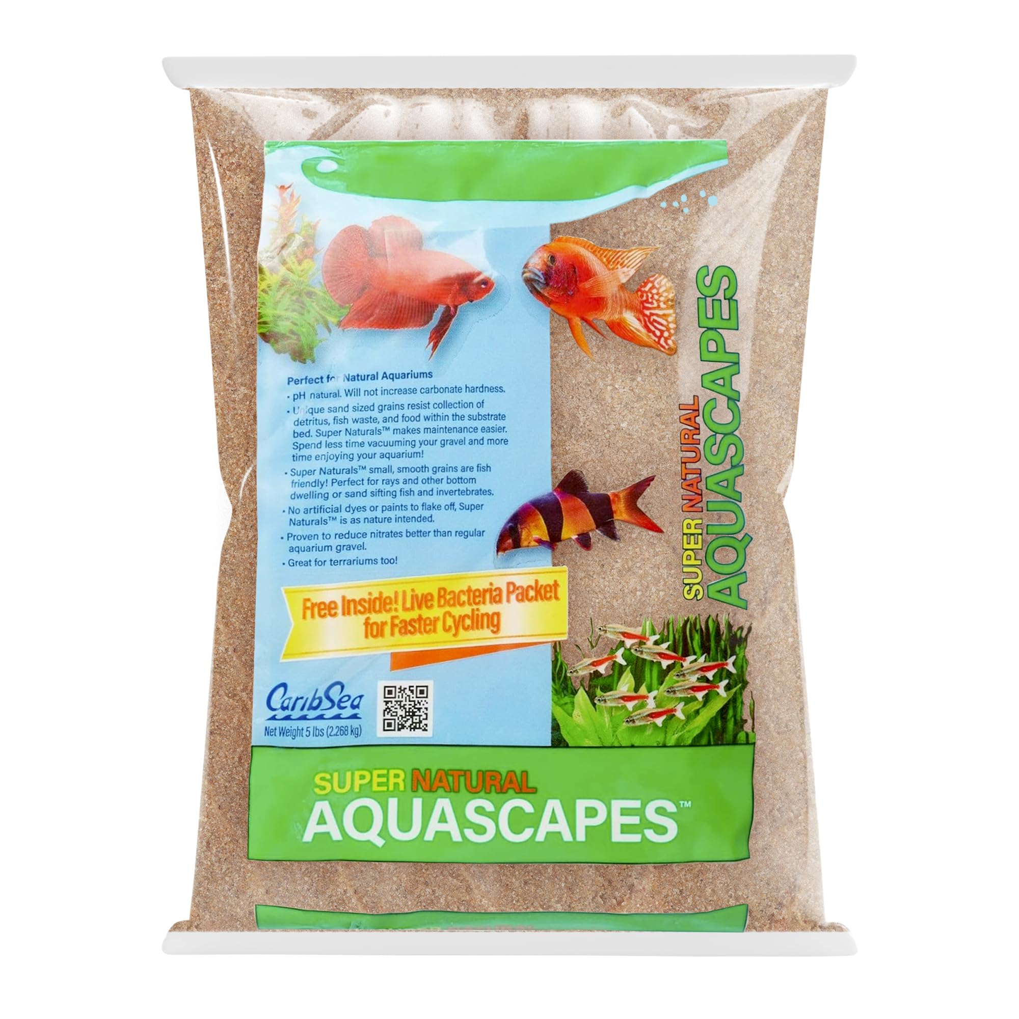 Carib Sea Sunset Gold – sable naturel pour aquarium, idéal pour l'aquascaping.