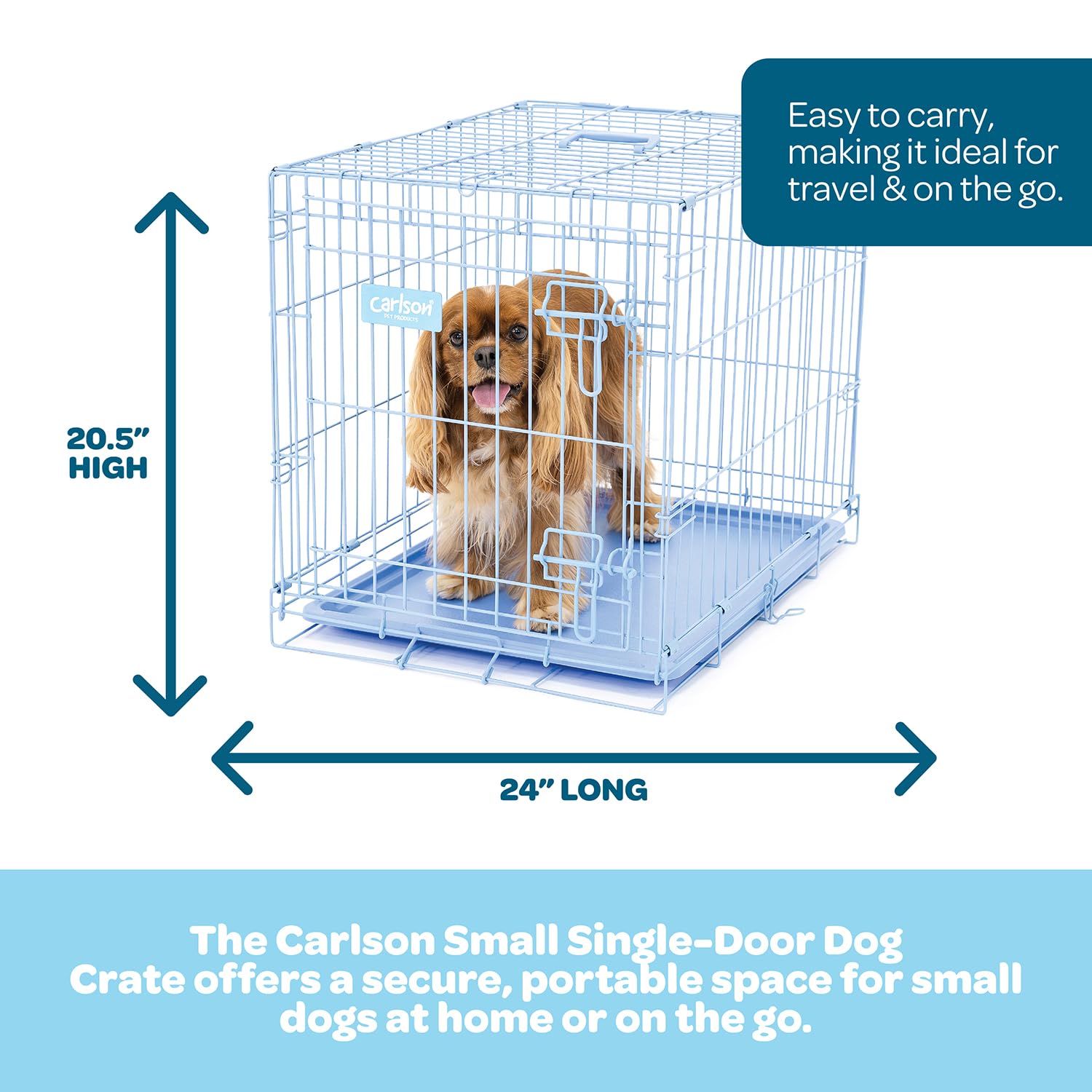 Carlson Cage bleu avec bac amovible et lavable pour facilité d’entretien