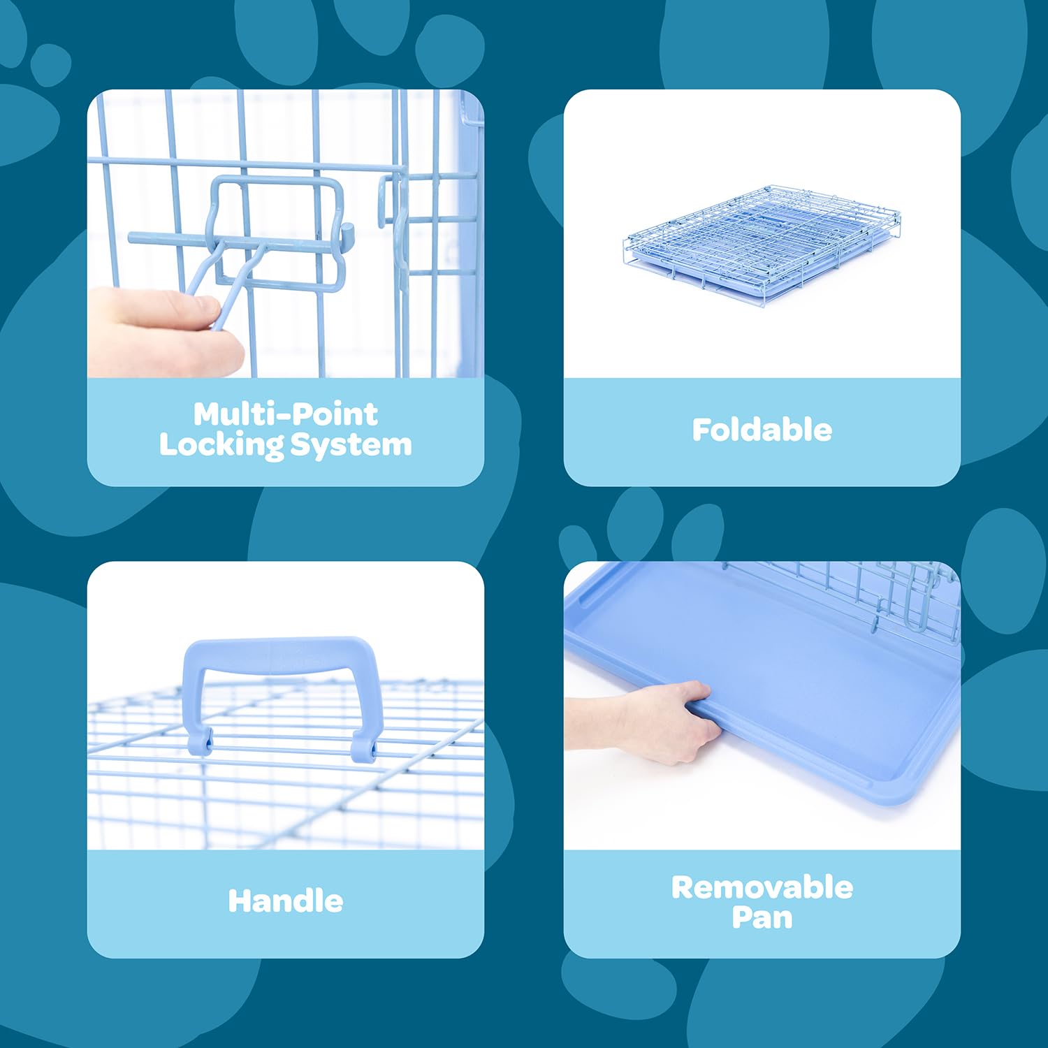 Cage Carlson bleue pliable et légère pour véhicule