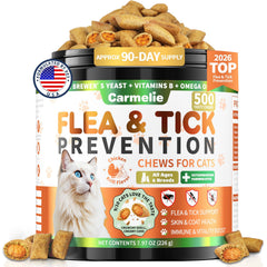 Carmelie bocal 500 friandises pour chats, pratique et soin quotidien.