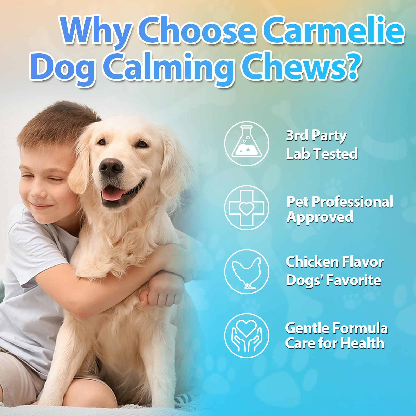 Carmelie friandises idéale pour usage quotidien et soutien émotionnel du chien.