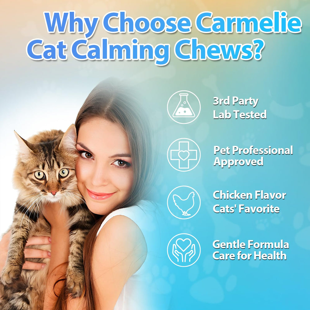 Forme bouchée Carmel ie Friandises calme chat, utilisation pratique au quotidien.