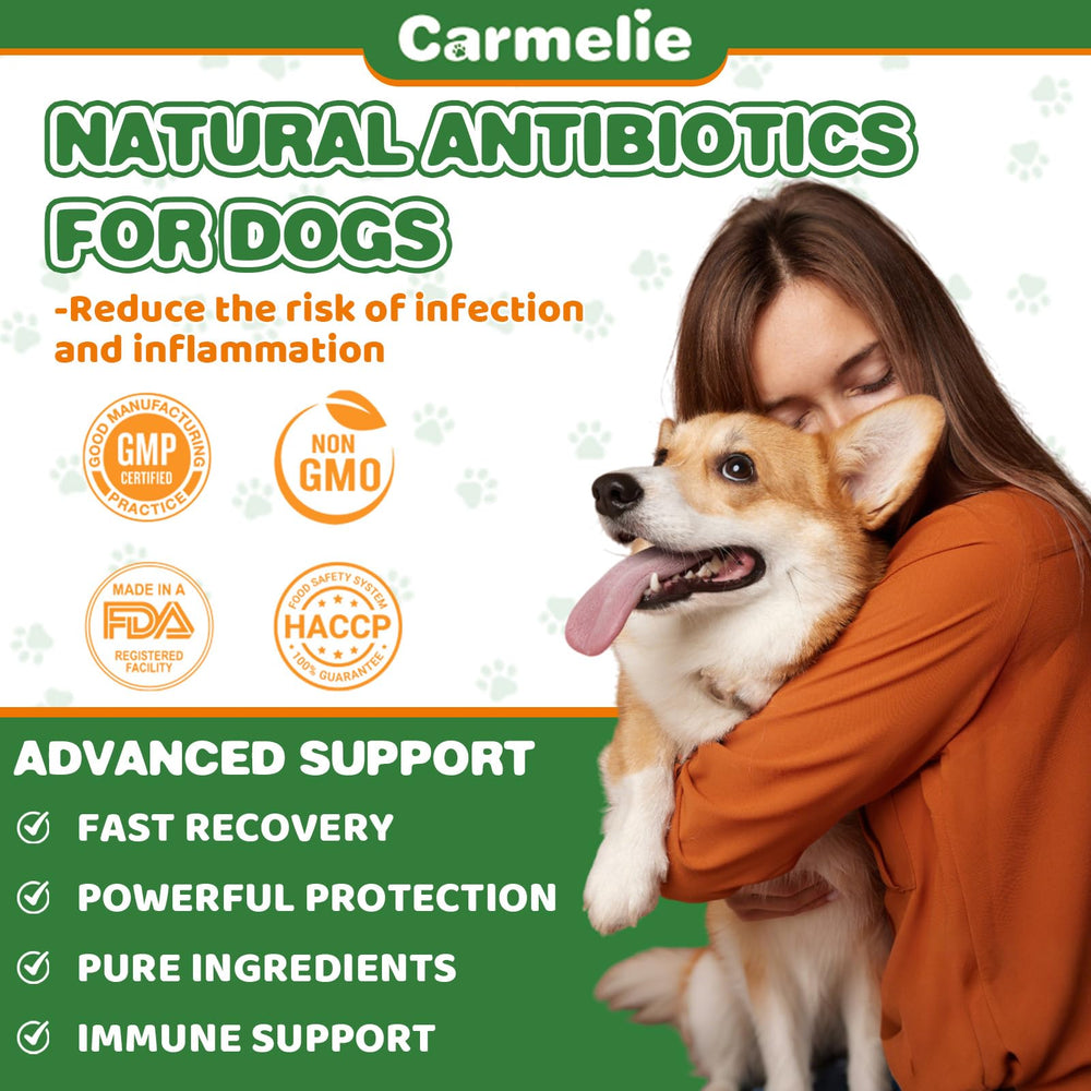 Gouttes Carmelie pau d'arco pour chien, formule naturelle.