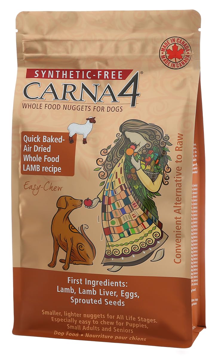 CARNA4 nourriture pour chien, croquettes sèches à l’air, recette agneau, soutien digestif.