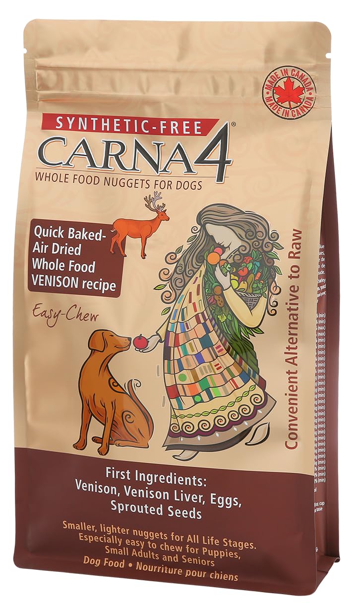 CARNA4 Venaison – croquettes sèches à l’air, soutien digestif et énergie naturelle.