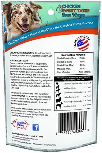 Friandise os enveloppé Carolina Prime Pet dans un sachet pratique et refermable