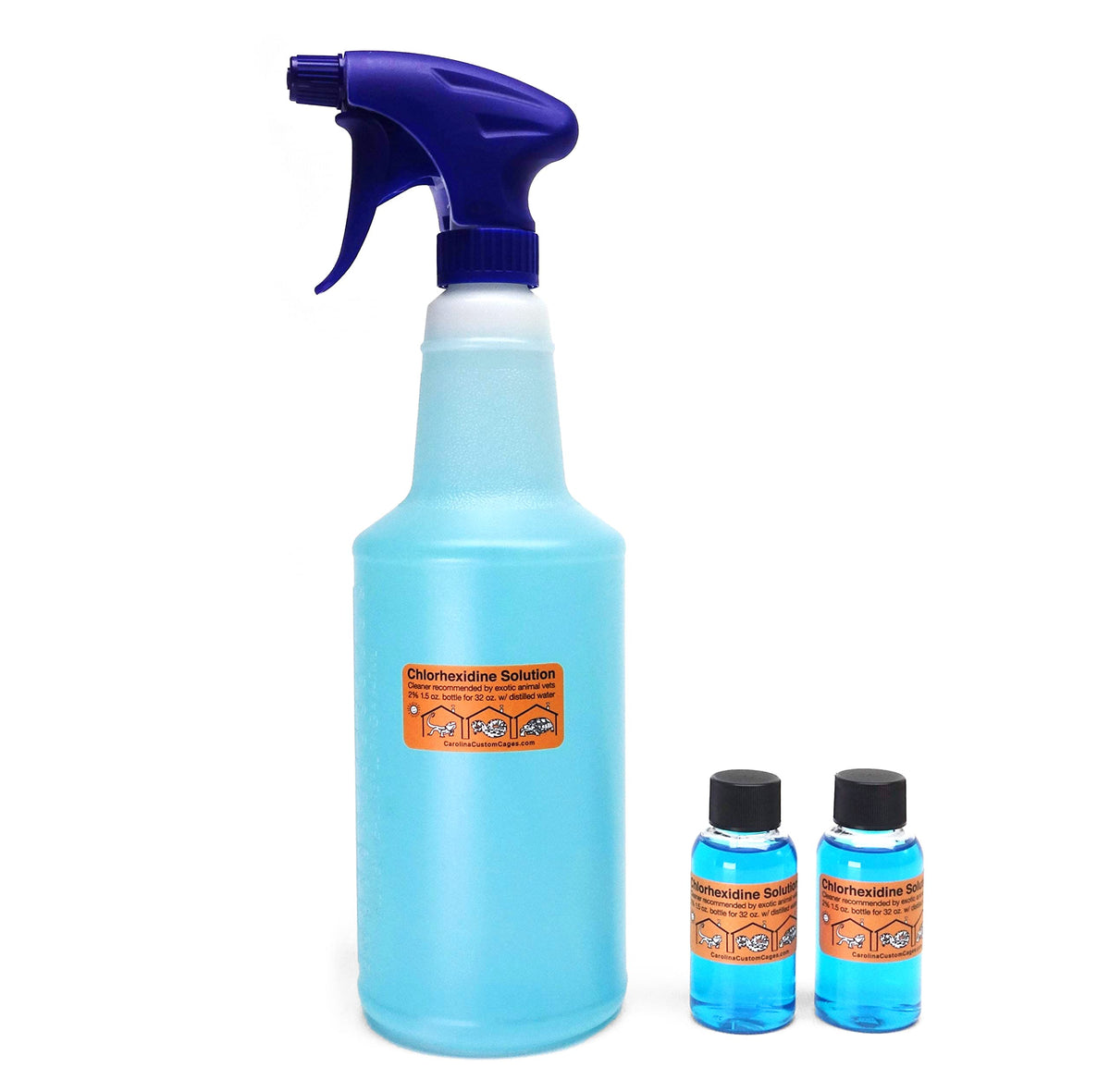 Pulvérisateur CAROLINACUSTOMCAGES pour chlorhexidine 2% de 32 oz, nettoyage sûr de l'habitat reptile