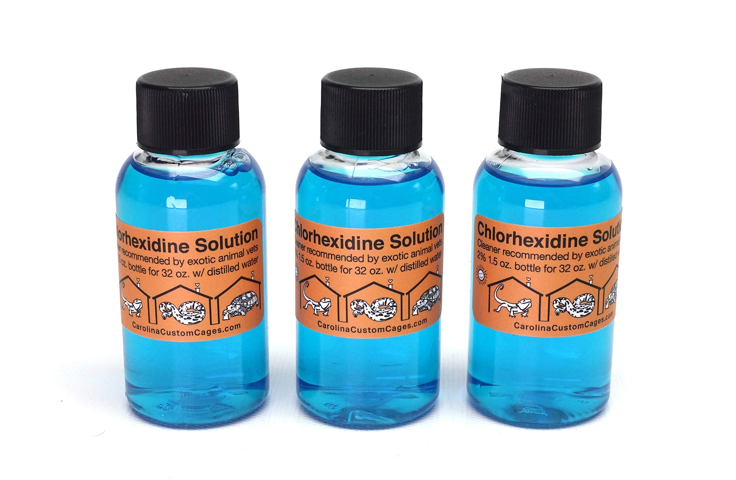 CAROLINACUSTOMCAGES Chlorhexidine 2% – bouteille-pour pour l'entretien sûr de l'habitat reptile.