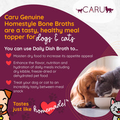Caru bouillon d'os de bœuf pour chat, hydratation et goût.