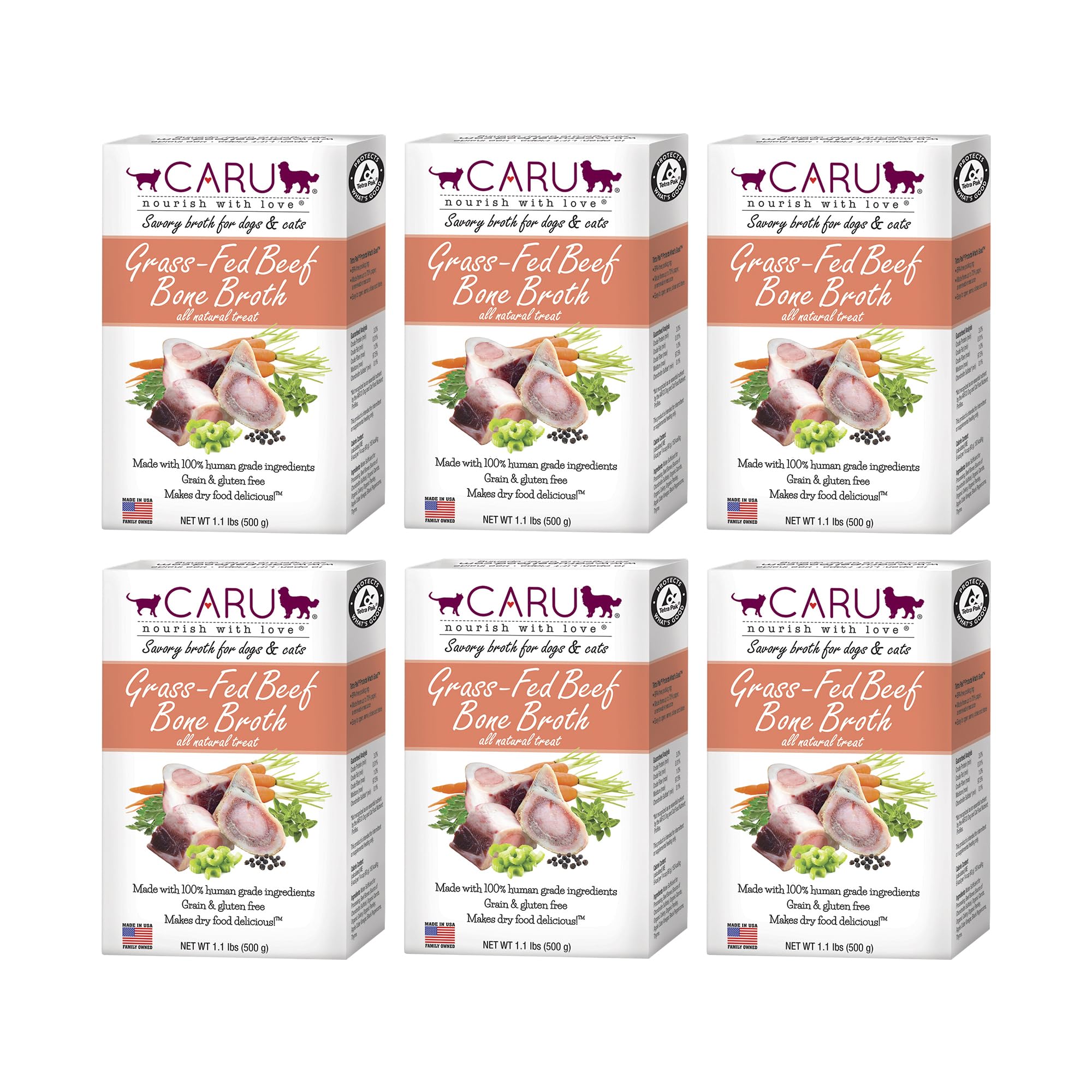 Caru bouillon d'os de bœuf pour chien, protéines pour muscles solides.