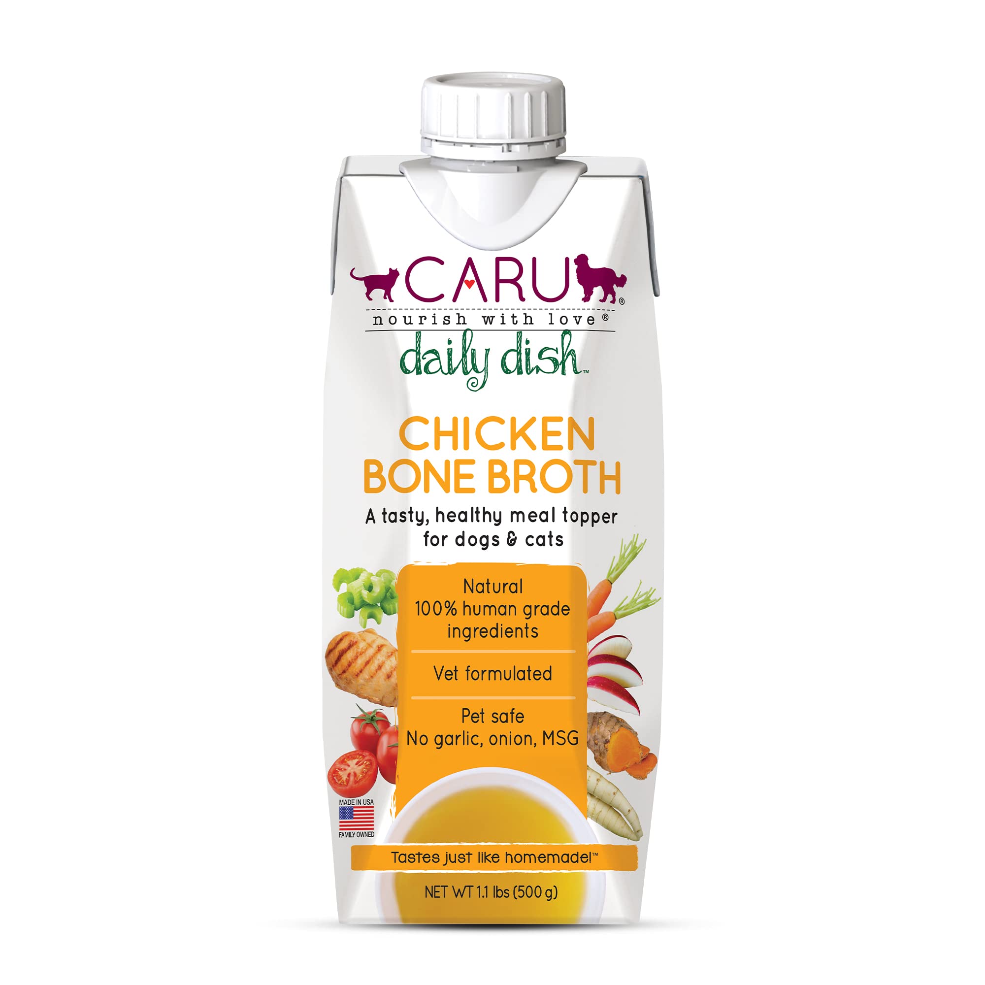 Caru Bouillon Quotidien, rehausseur de repas pour chiens et chats.