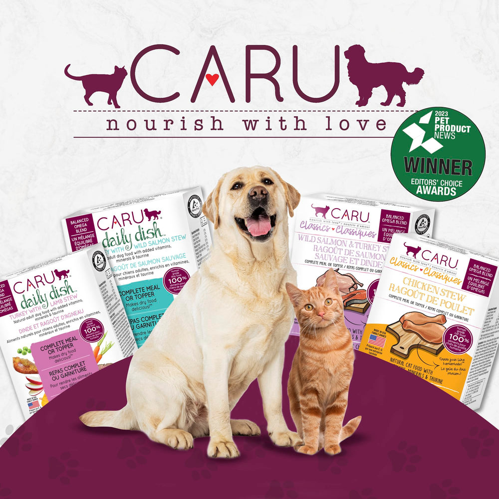 Caru Classics Emballage carton recyclable sans BPA, fabriqué aux États‑Unis.