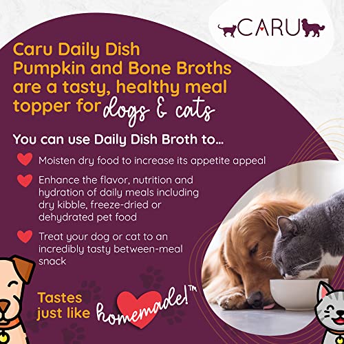 CARU Bouillon Citrouille – chat en train de manger, goût savoureux et hydratation.