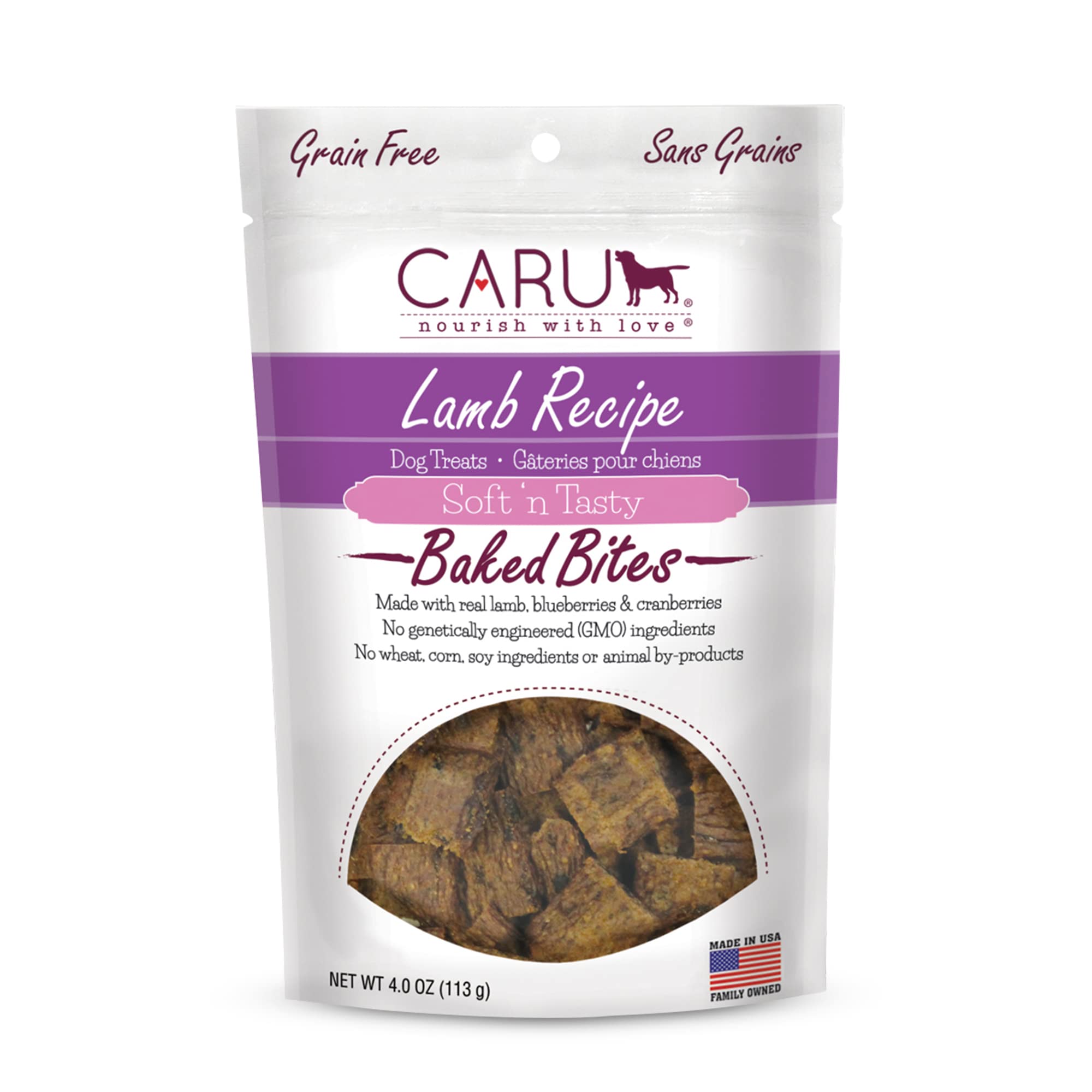 Caru Soft-n-Tasty bouchées d'agneau aromatiques idéales pour l'entraînement.