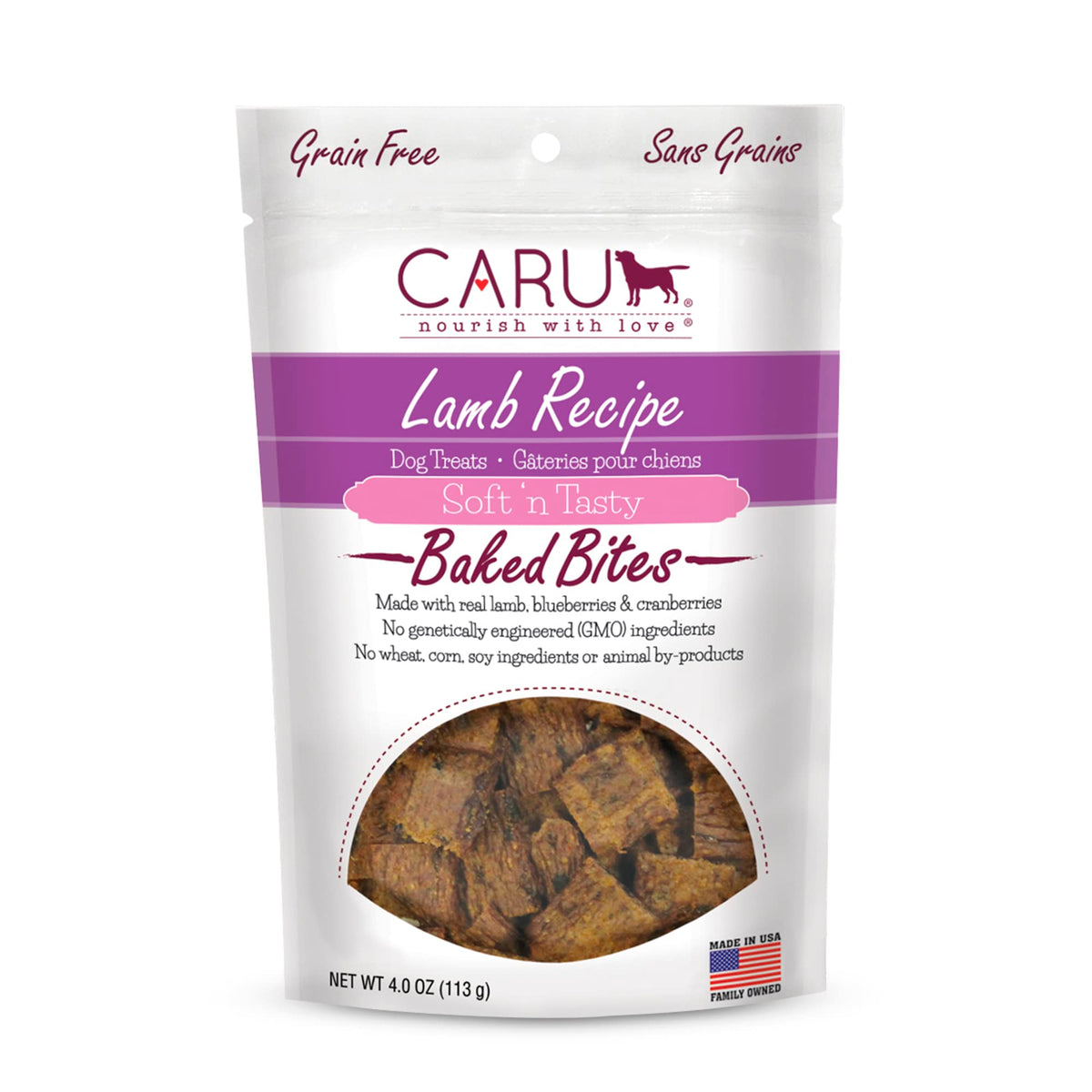 Caru Soft-n-Tasty bouchées d'agneau aromatiques idéales pour l'entraînement.