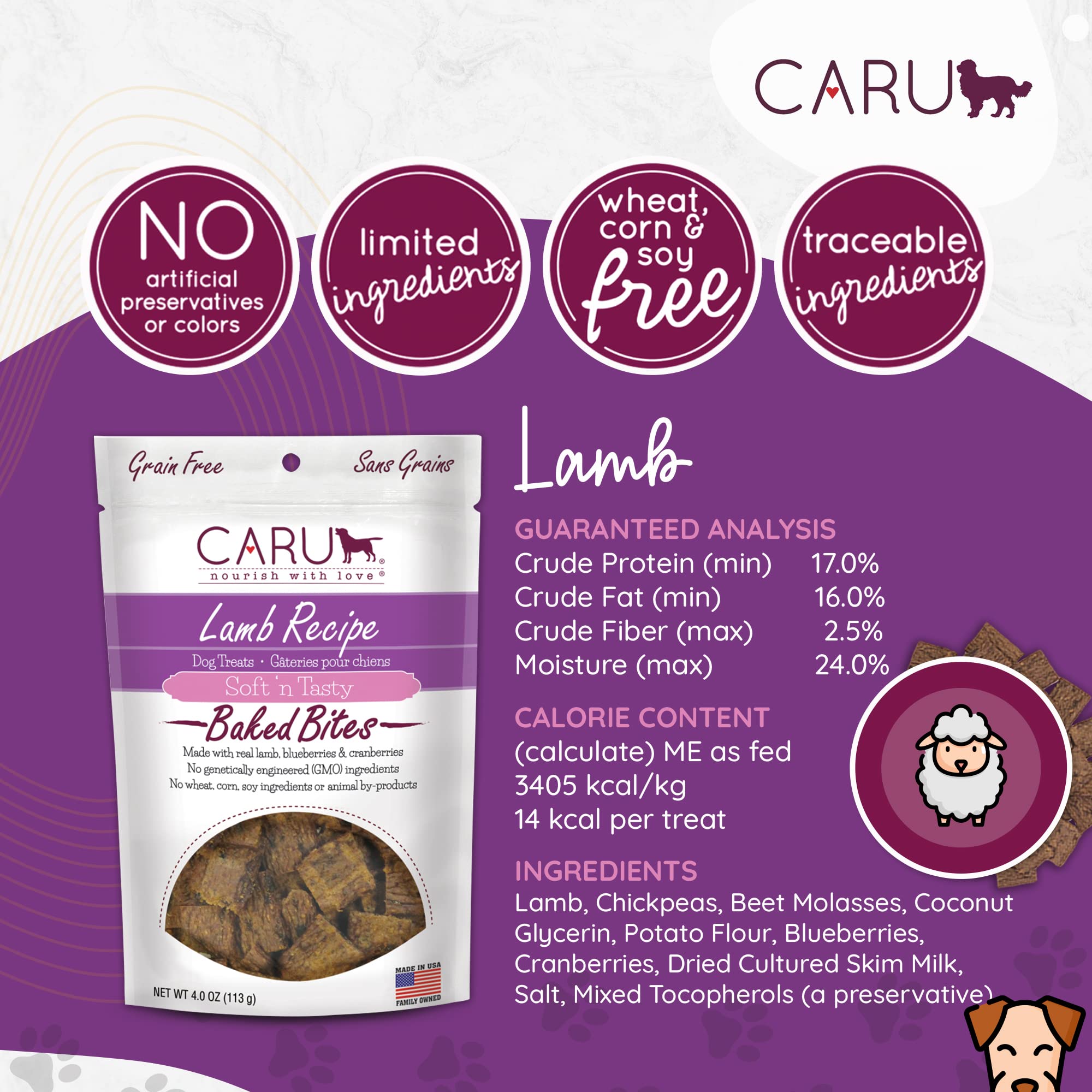 Texture tendre et facile à casser, idéal pour le dressage avec Caru Soft-n-Tasty.
