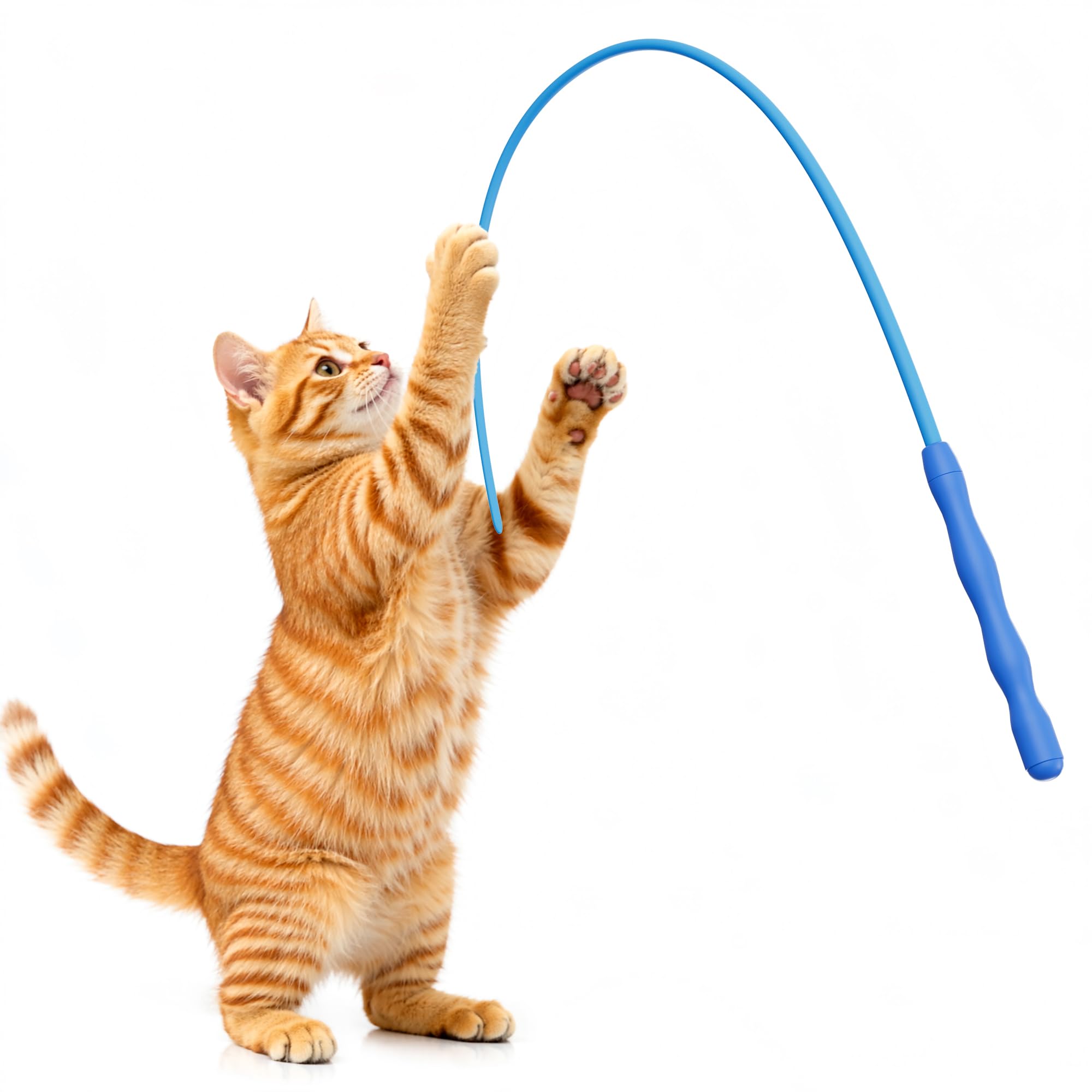 Casfuy bâton teaser en silicone pour chat, stimulation interactive et sûre.