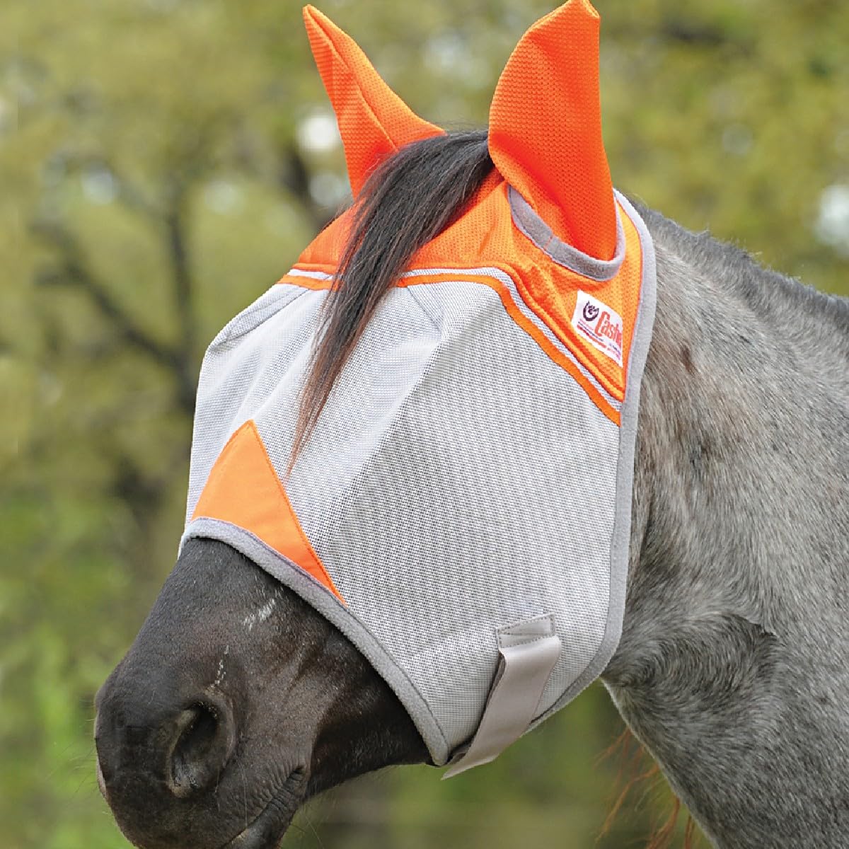 Cashel Crusader masque anti-mouches avec oreilles orange offrant protection et confort