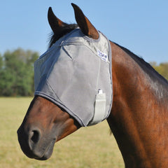 Cashel Crusader masque anti-mouches gris vue avant, protection douce et confortable