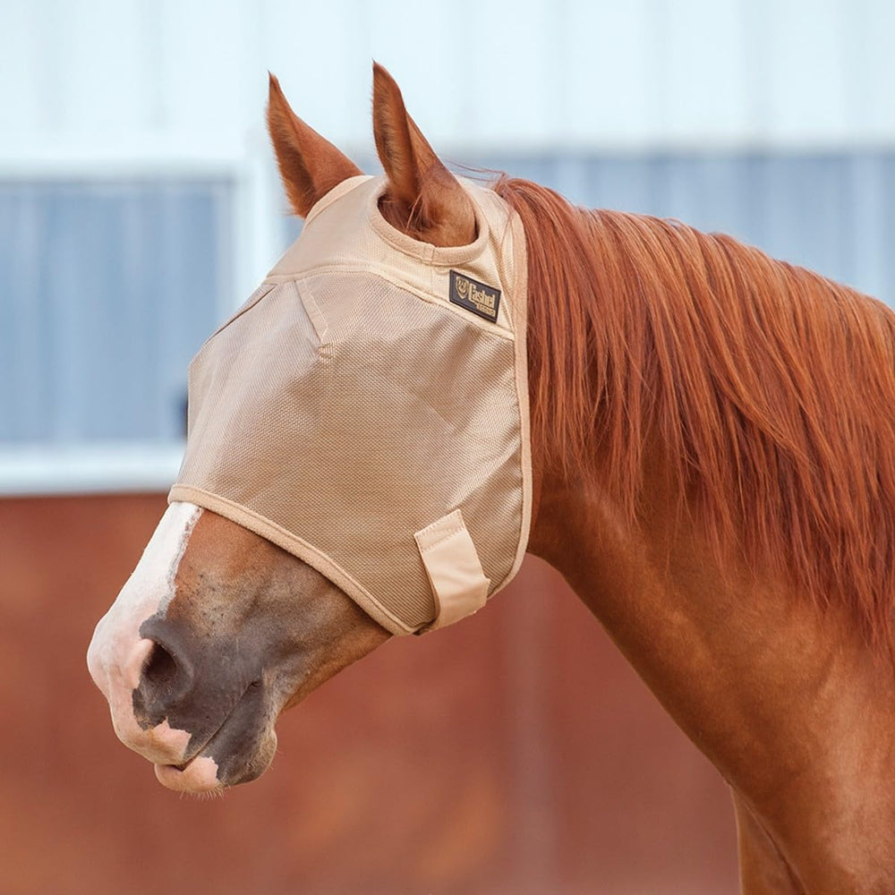 Masque anti-mouches Cashel Econo Standard, vue frontale, protection légère contre les insectes.