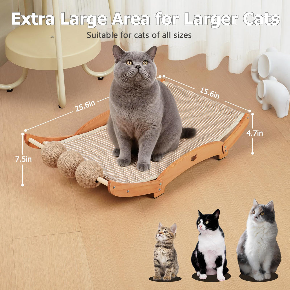 Casremee cadre pin naturel solide : structure durable pour chats.