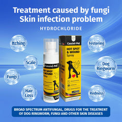 Cassiel pet spray doux et non irritant avec des ingrédients naturels pour animaux.