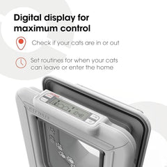 Cat Mate Elite : écran LCD clair pour suivre les entrées et sorties.