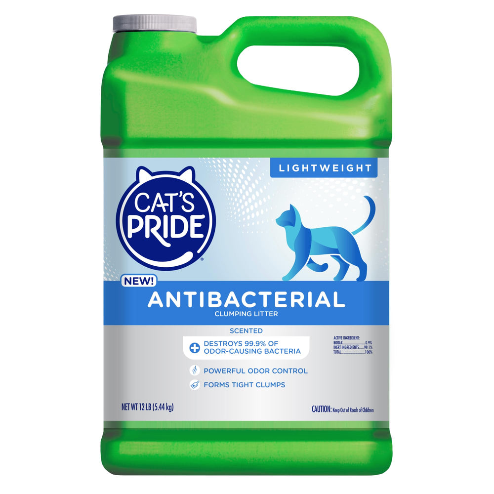 Cat's Pride litière antibactérienne en emballage prêt à l’emploi pour usage rapide.