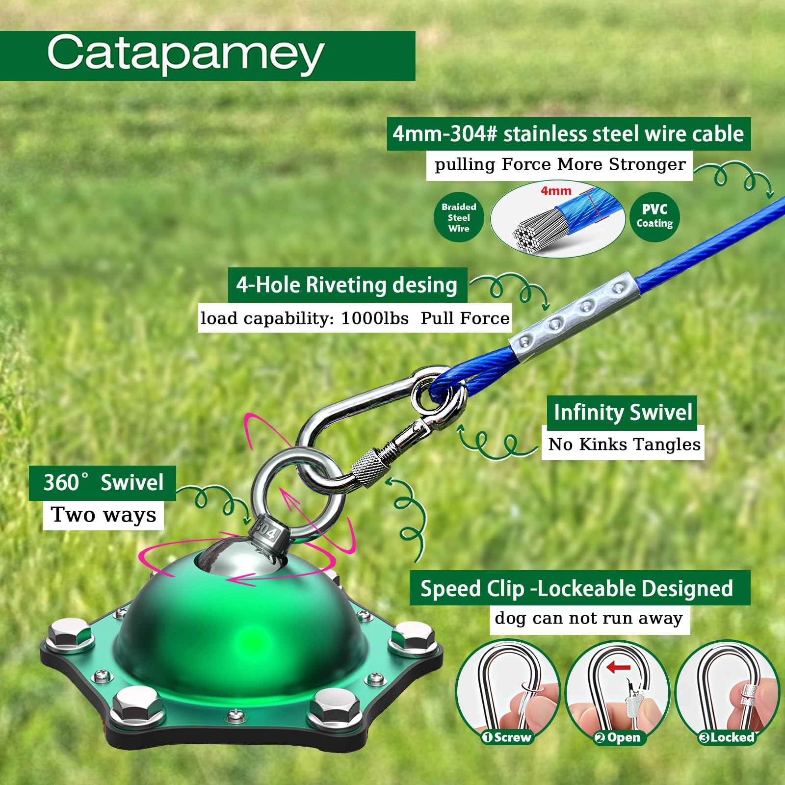 Catapamey câble ch ie n 4mm en inox, durabilité et contrôle.